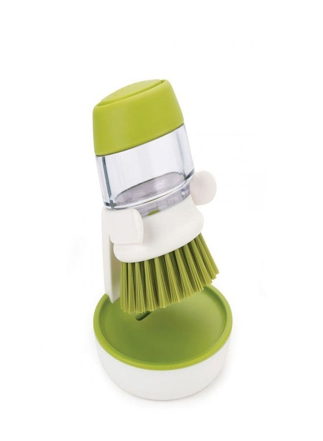 Flipco Soap Dispensing Dish Brush with Holder Innovative Grips Palm Brush Storage Set - Image 2